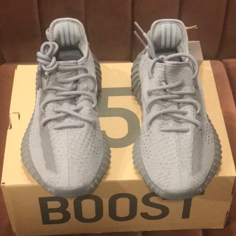 Adidas Gray Primeknit Sneakers with Boost Technology 350 V2